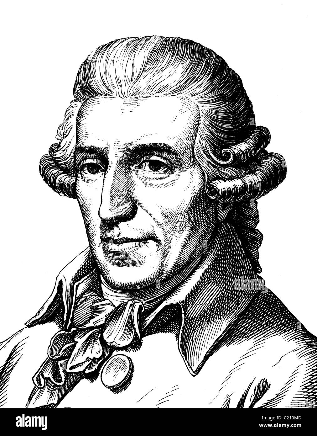 Digital improved image of Joseph Haydn, 1732 - 1809, portrait, historic illustration, 1880 Stock Photo