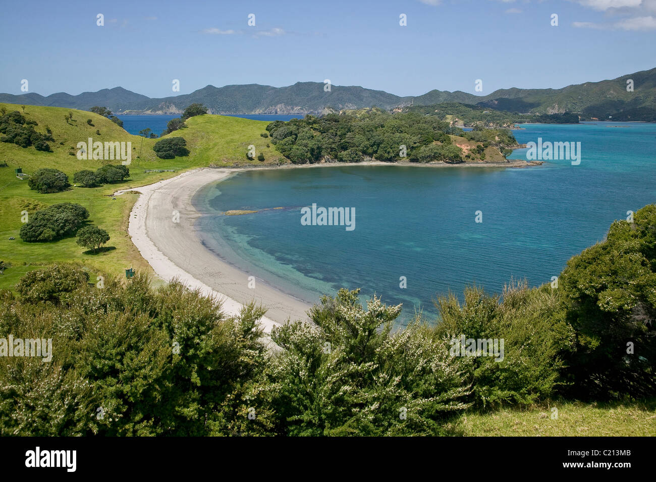 view on Bay of islands, New Zealand Stock Photo