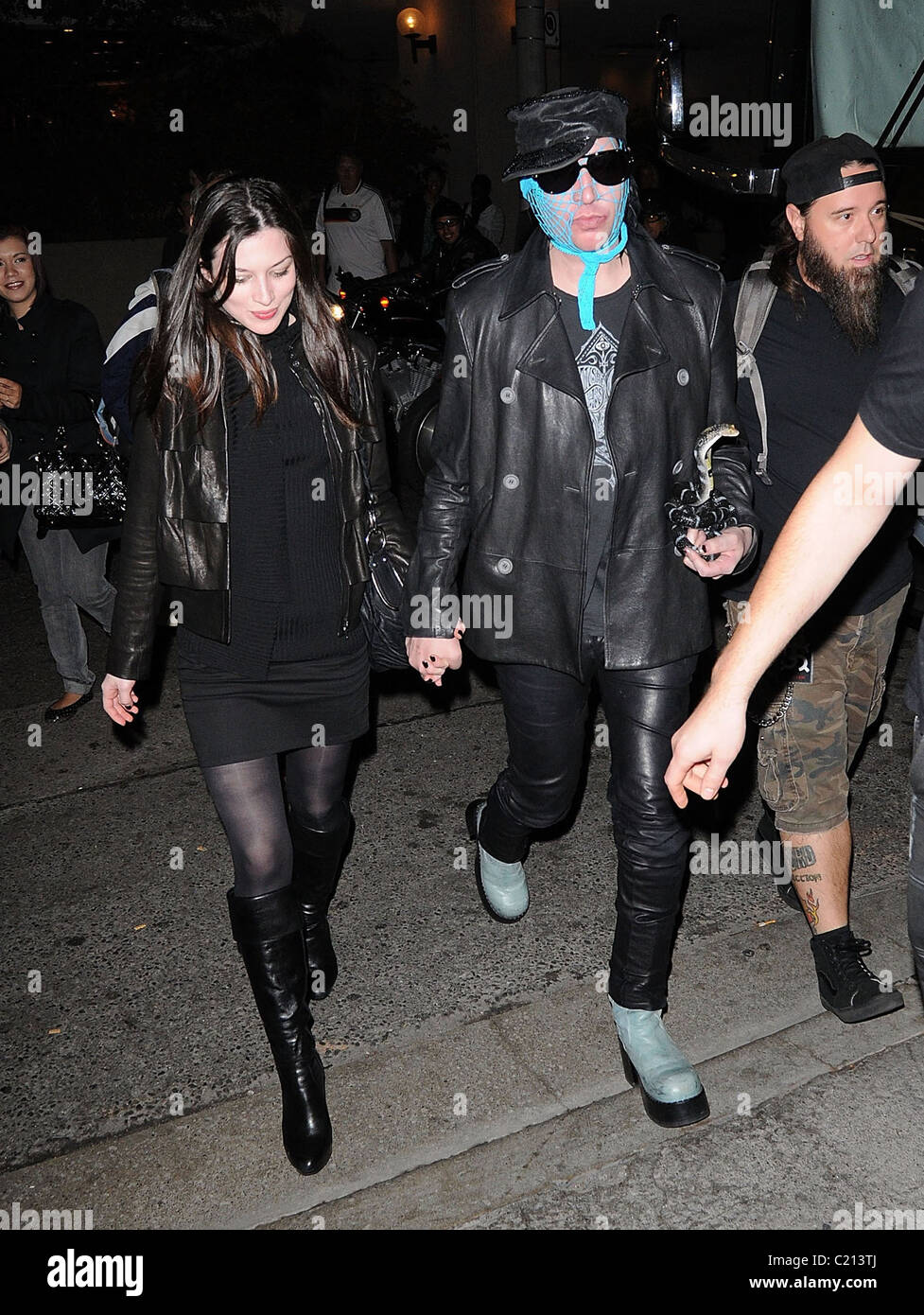 Marilyn Manson and Isani Griffith arrive back at their hotel after