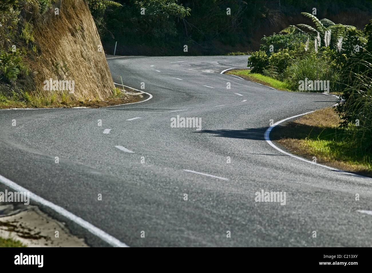 winding road in New Zealand Stock Photo