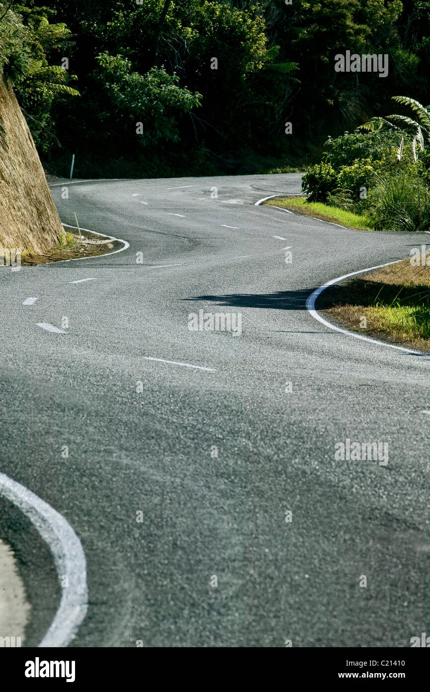winding road in New Zealand Stock Photo