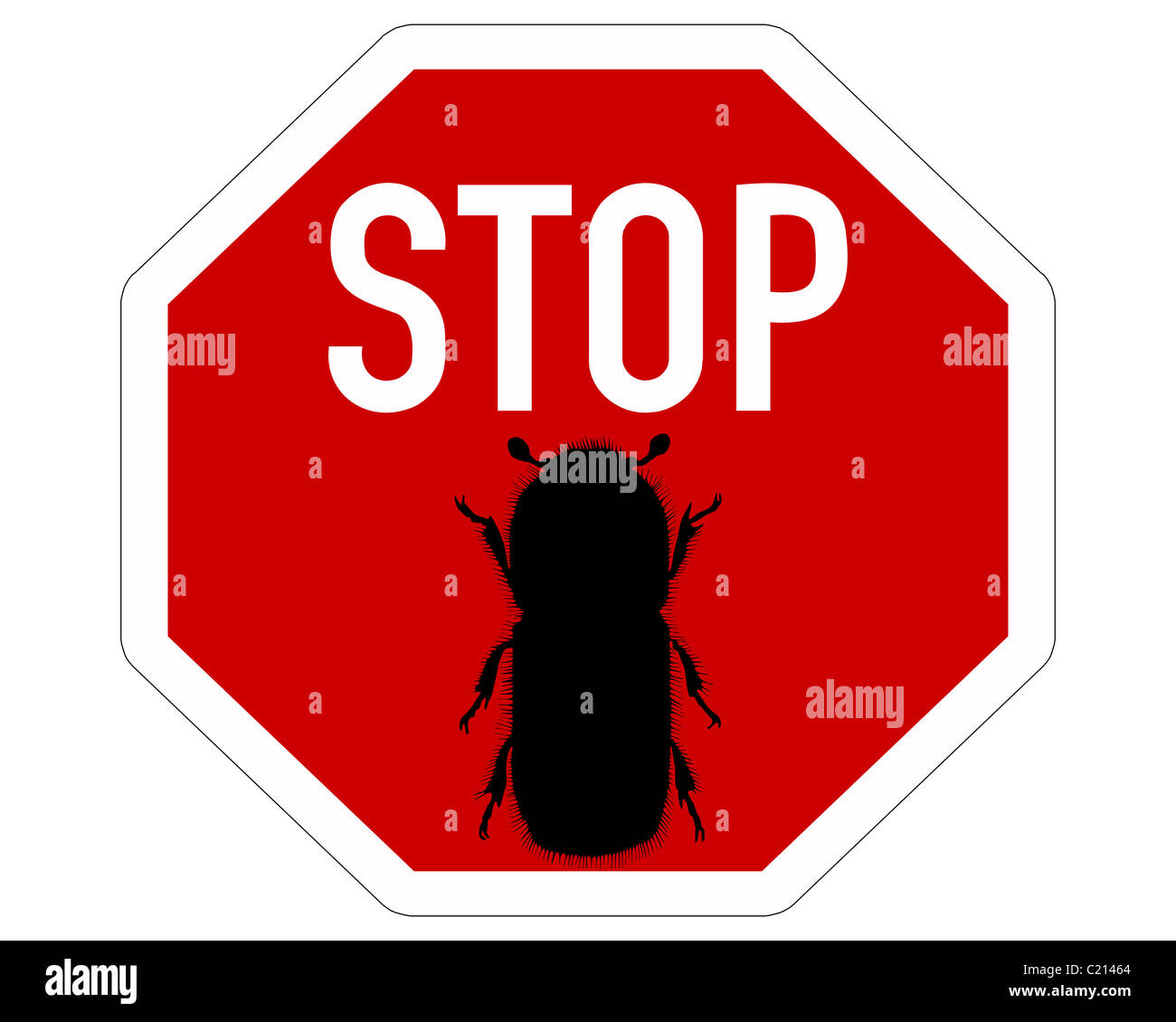 Bark Beetle Stop Sign Stock Photo Alamy