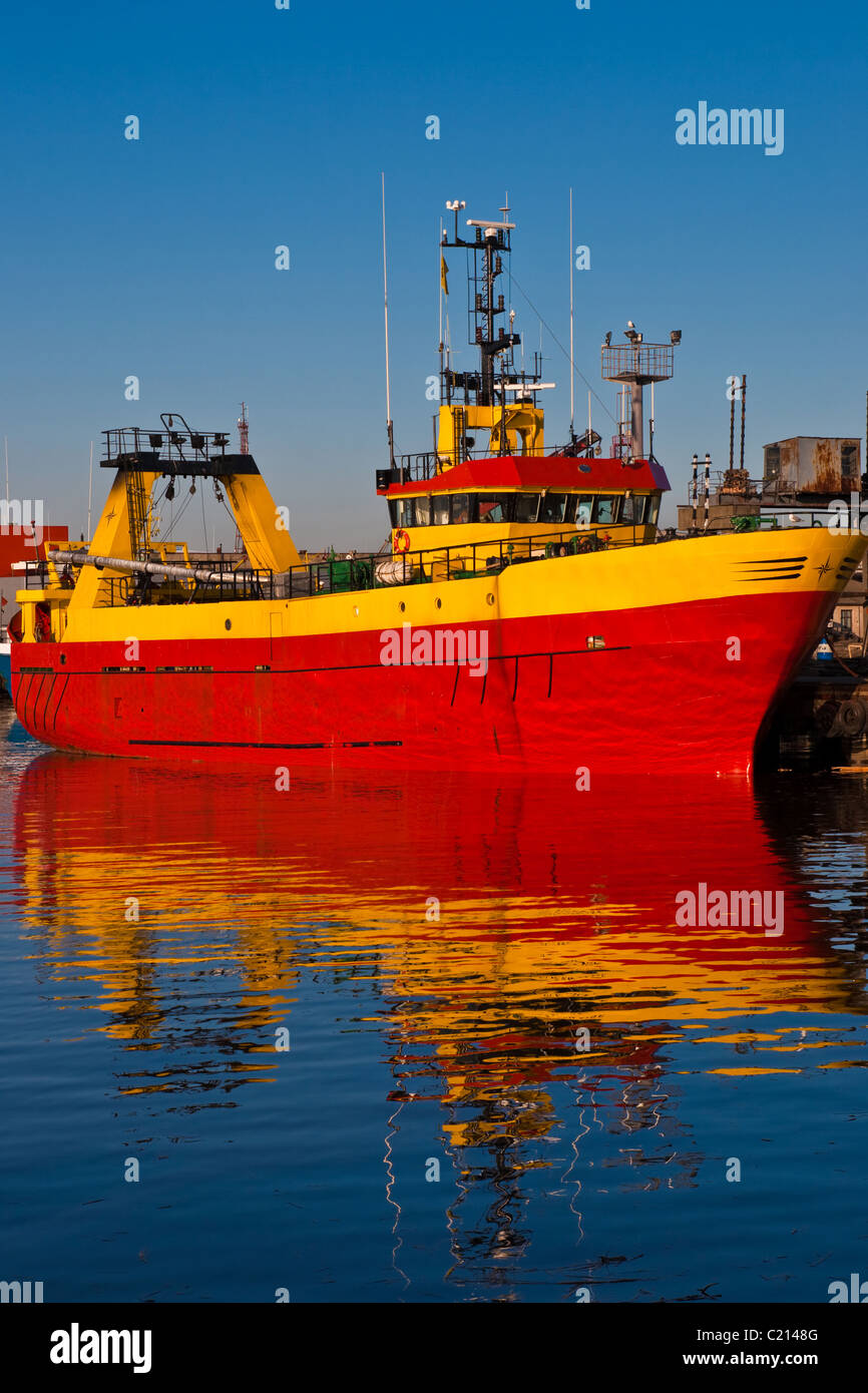 Supply and emergency boat in the port Stock Photo Alamy