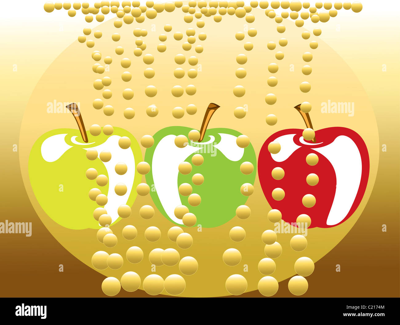 Bubbly apple drink Stock Photo