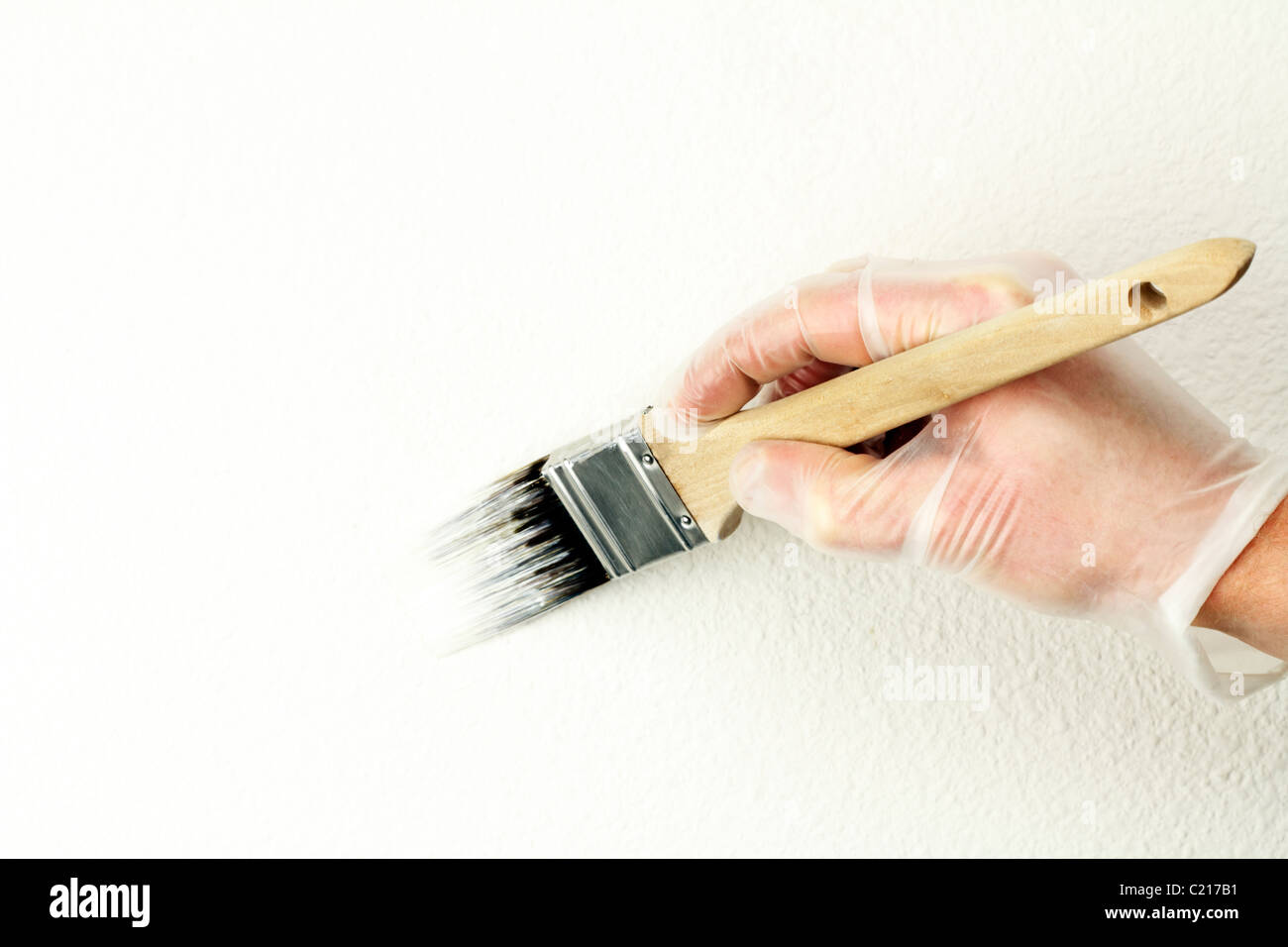 Hand With Glove Painting Touch Up Paint Interior Wall Repair Home