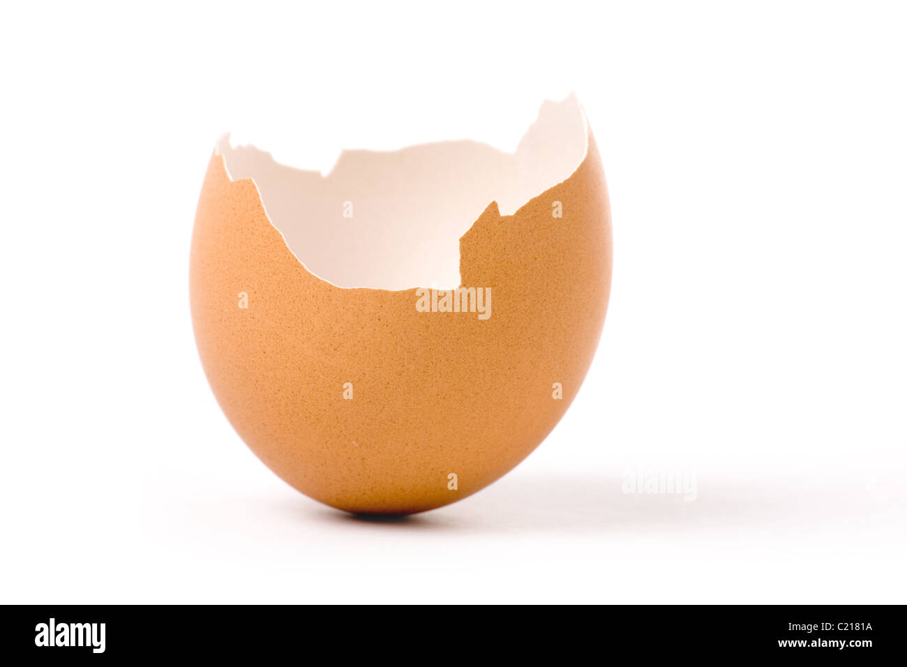 an eggshell with white background Stock Photo