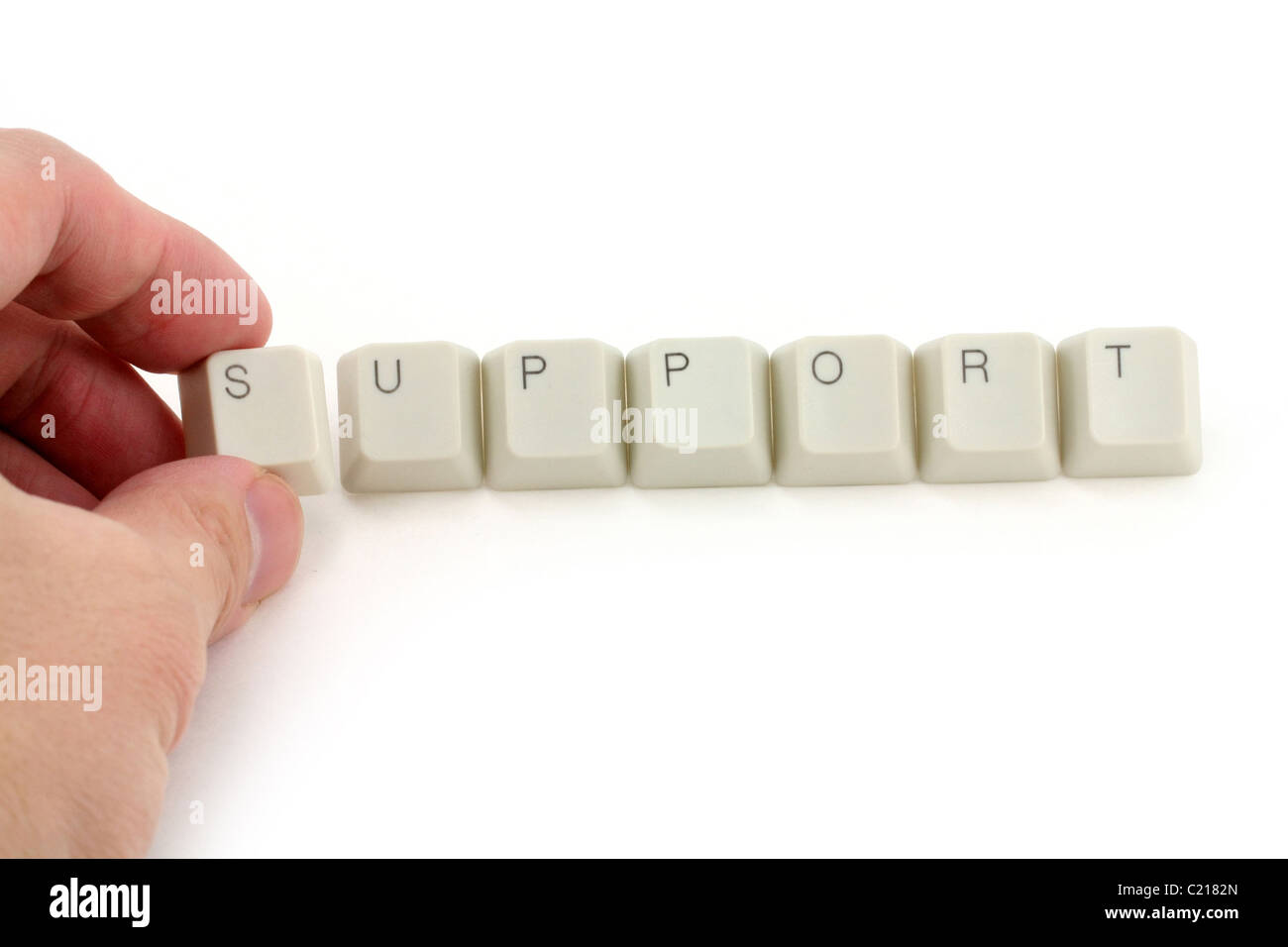letter keys close up, concept of support Stock Photo Alamy