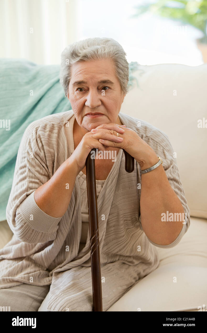 Senior woman with her walking stick Stock Photo Alamy Senior woman with her walking stick Stock Photo Alamy