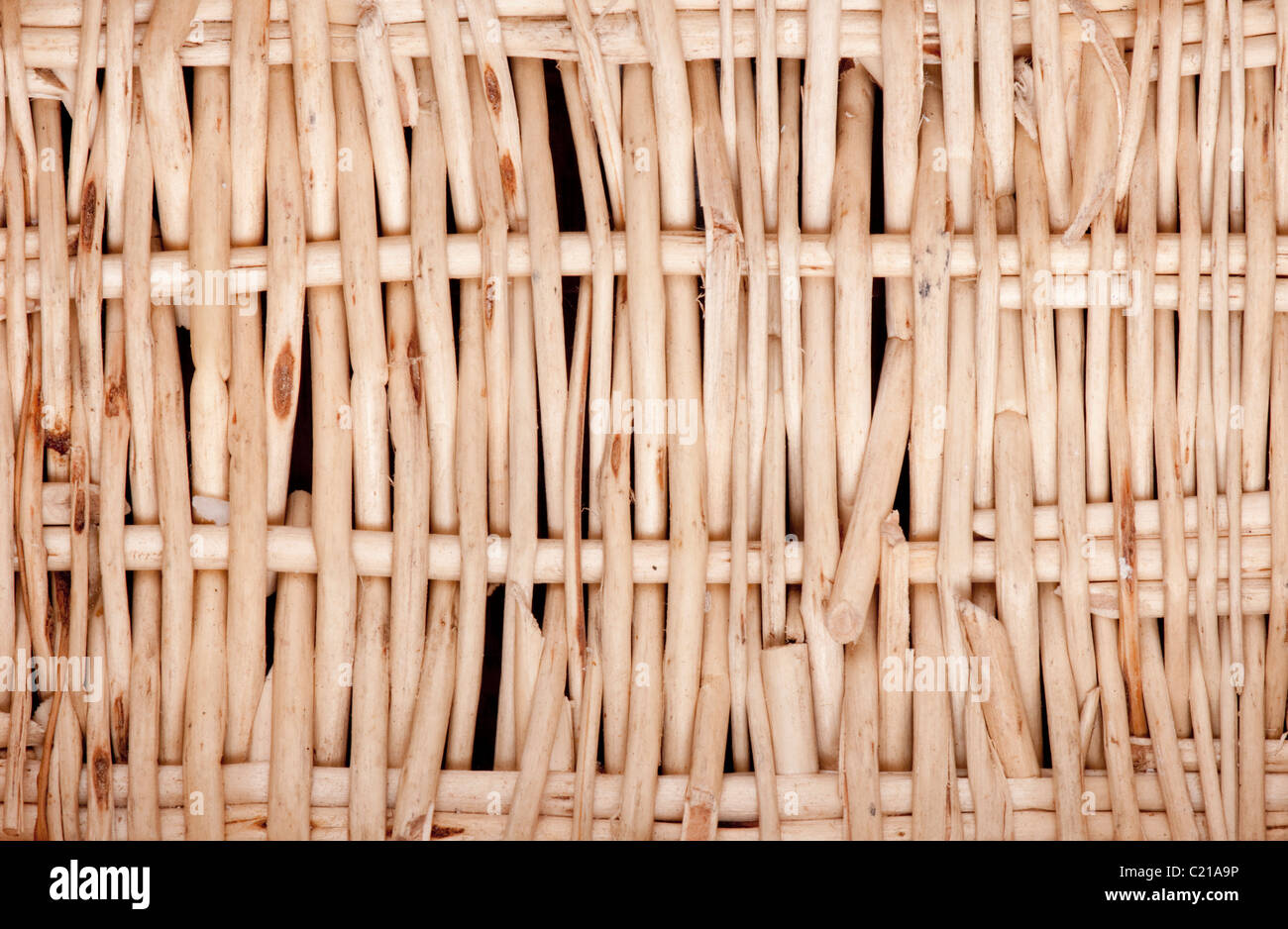 Detail of a roughly woven basket made from willow twigs Stock Photo Alamy