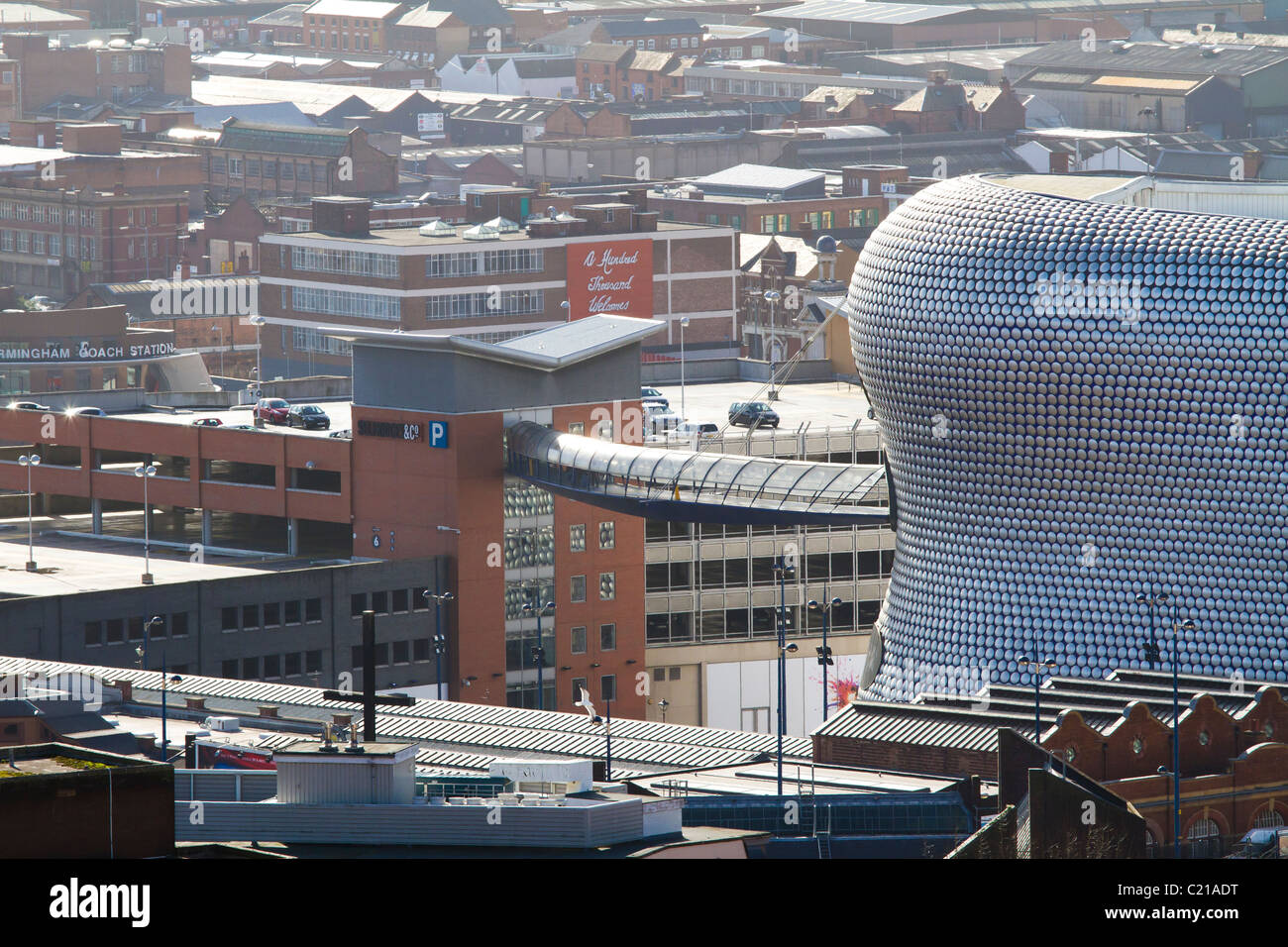 View of Birmingham City Centre showing the Bullring and Selfridges. Stock Photo