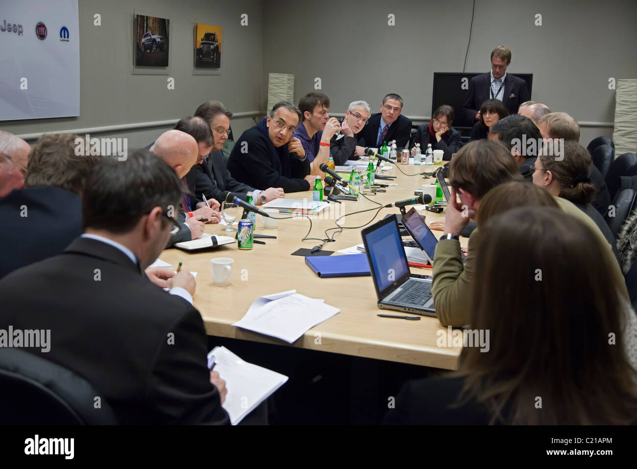 Sergio Marchionne, CEO of Fiat and Chrysler, Meets with Reporters Stock Photo