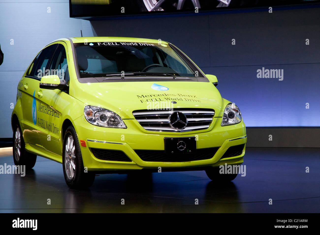 Detroit, Michigan - The Mercedes-Benz F-Cell World Drive hydrogen-powered car at the North American International Auto Show. Stock Photo