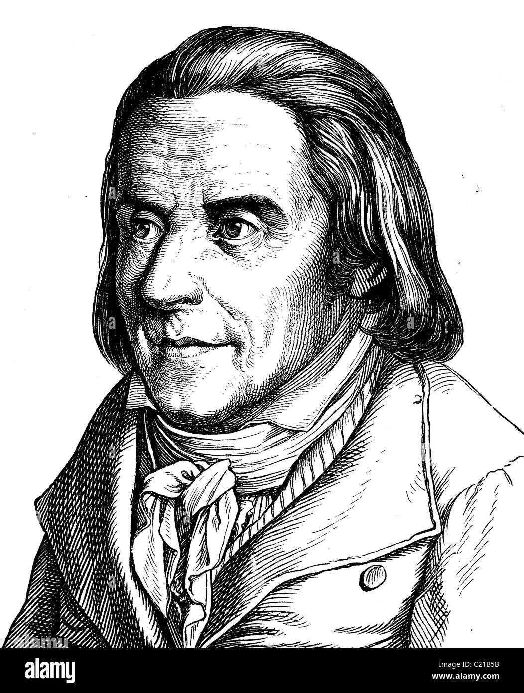 Digital improved image of Johann Heinrich Pestalozzi, 1746 - 1827, teacher, academic researcher, portrait, historical illustrati Stock Photo
