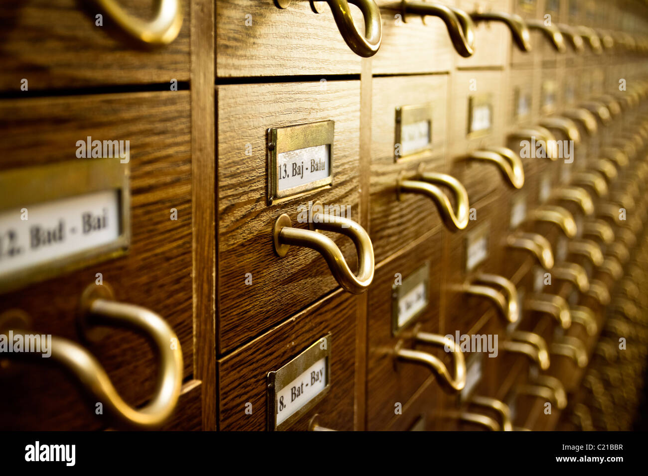 Old Vintage Library Card Catalog Stock Photo - Alamy