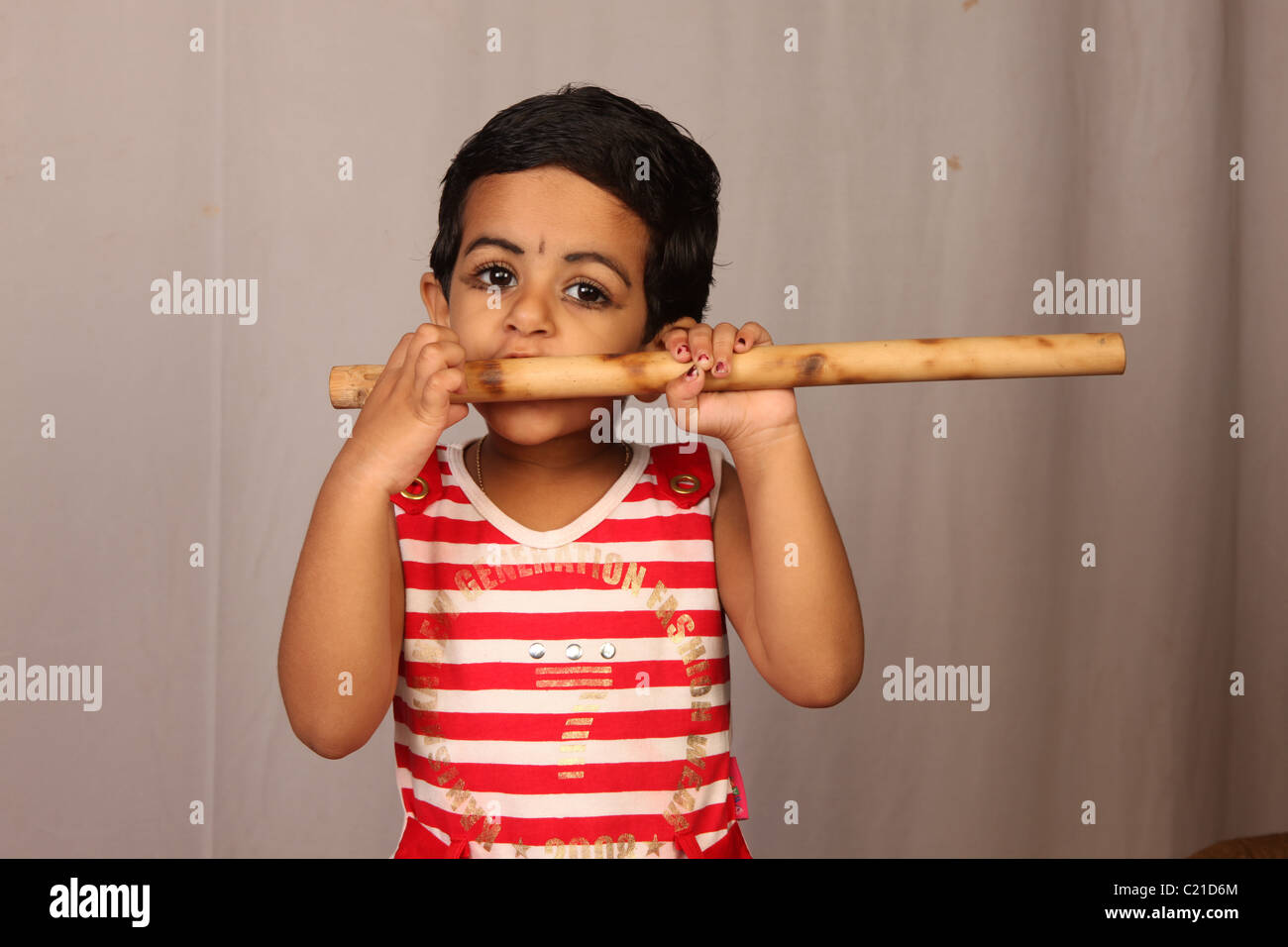 girl and flute Stock Photo Alamy