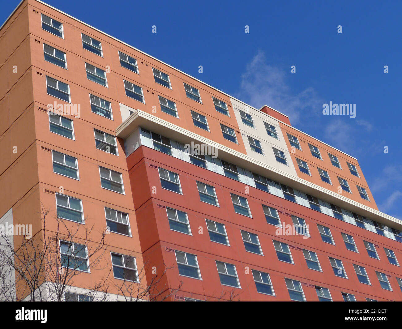 Modern colourful stucco apartment building Stock Photo