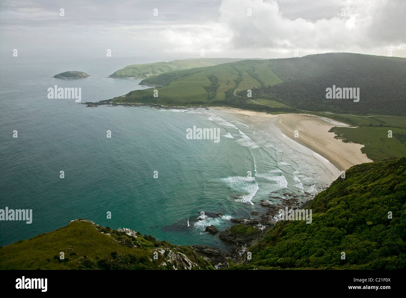 Purakaunui bay in New Zealand Stock Photo