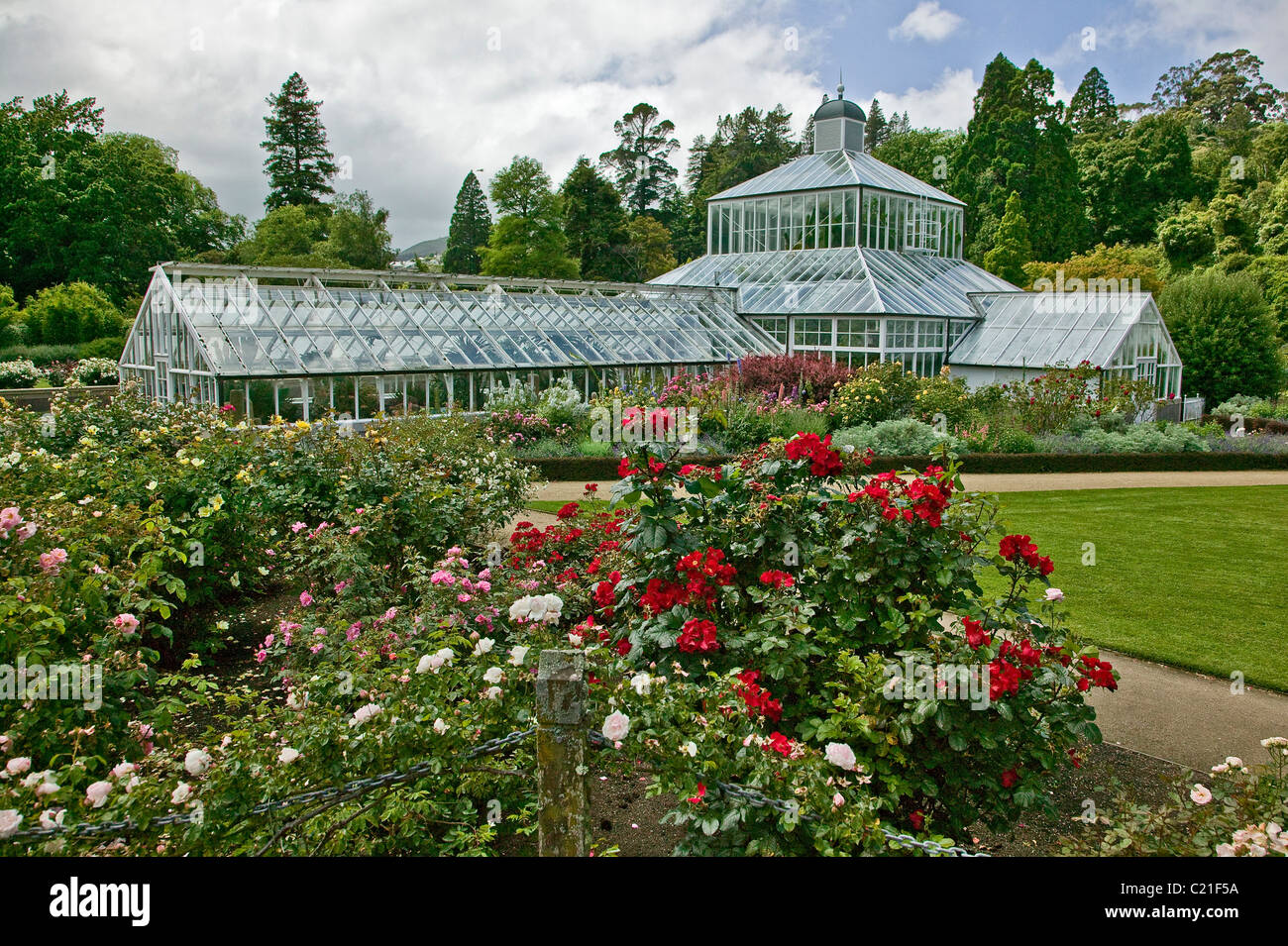 |greenhouse, botanic garden in Dunedin New Zealand, South Island Stock Photo