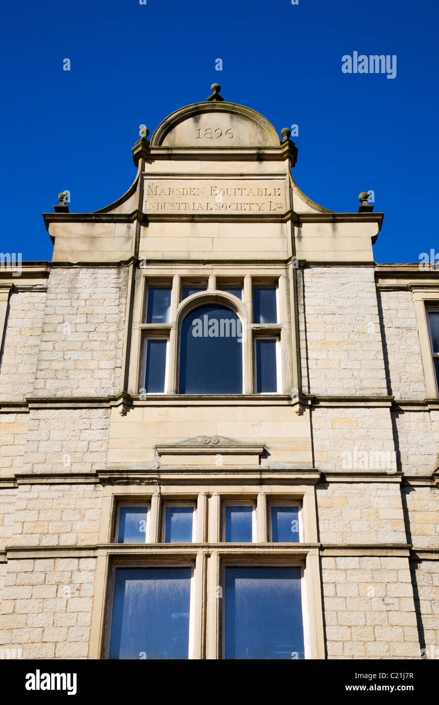 Old Equitable Industrial Society Building Marsden West Yorkshire Stock Photo