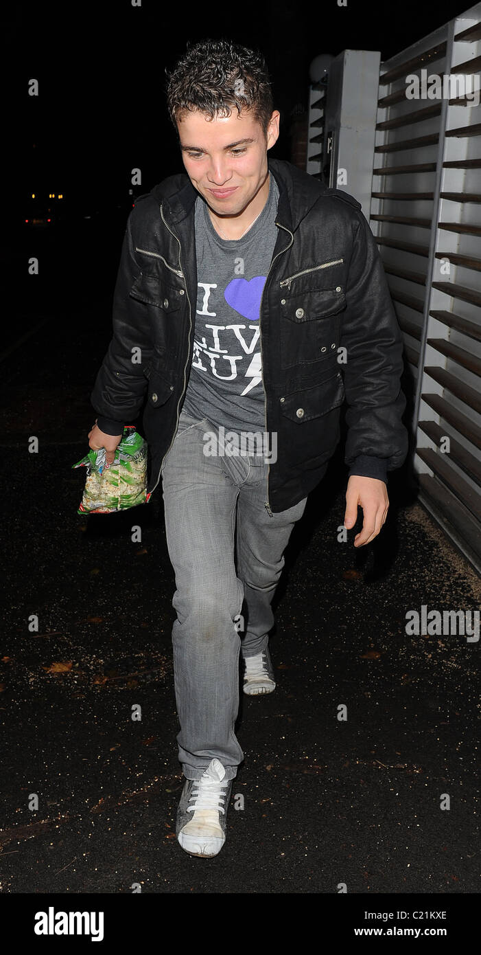 X Factor finalist Joseph McElderry arriving back at The X Factor House