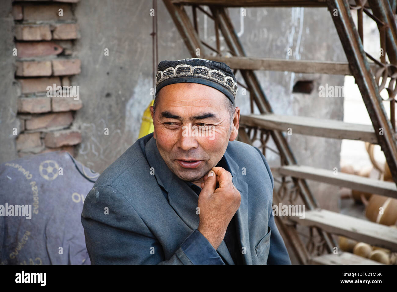 xinjiang: uighur man Stock Photo