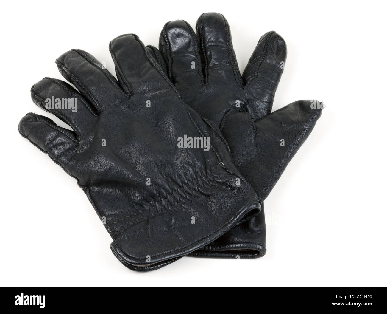 pair of leather gloves isolated on white background Stock Photo Alamy