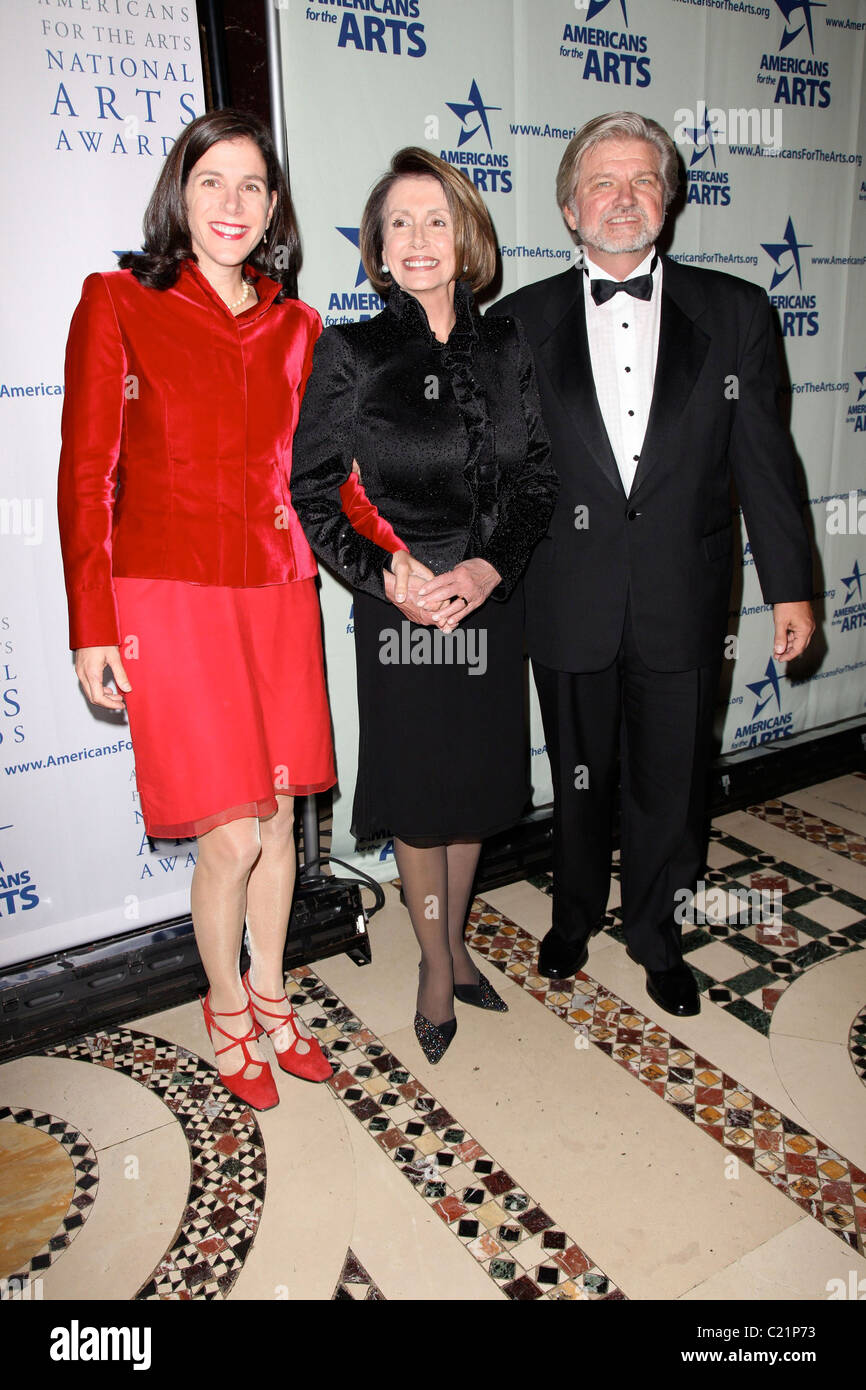 Alexandra Pelosi, Nancy Pelosi and Bob Lynch attending the 'American for the Arts' awards held at Cipriani. New York, USA - Stock Photo