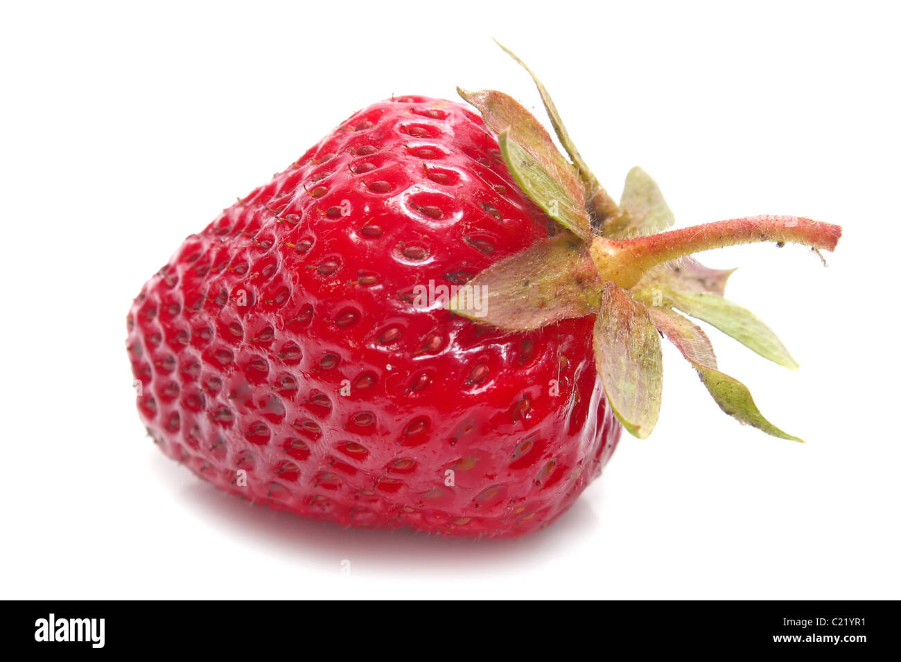 red ripe strawberry isolated on white background Stock Photo - Alamy
