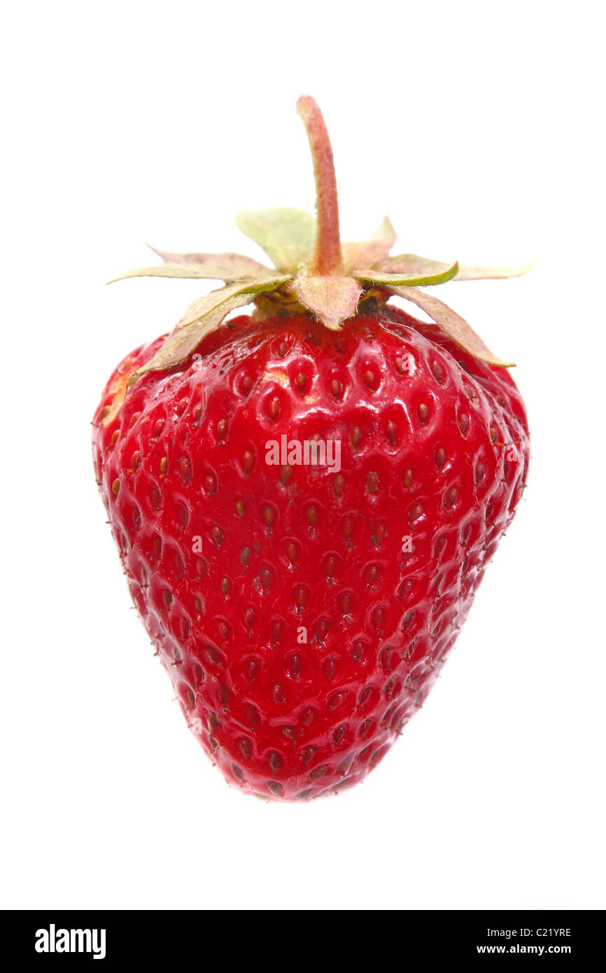 red ripe strawberry isolated on white background Stock Photo - Alamy