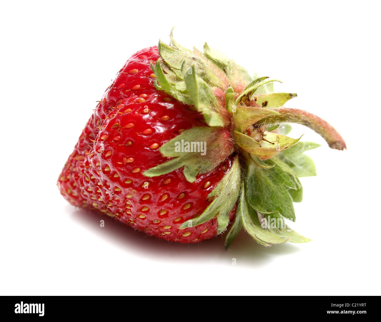 red ripe strawberry isolated on white background Stock Photo - Alamy