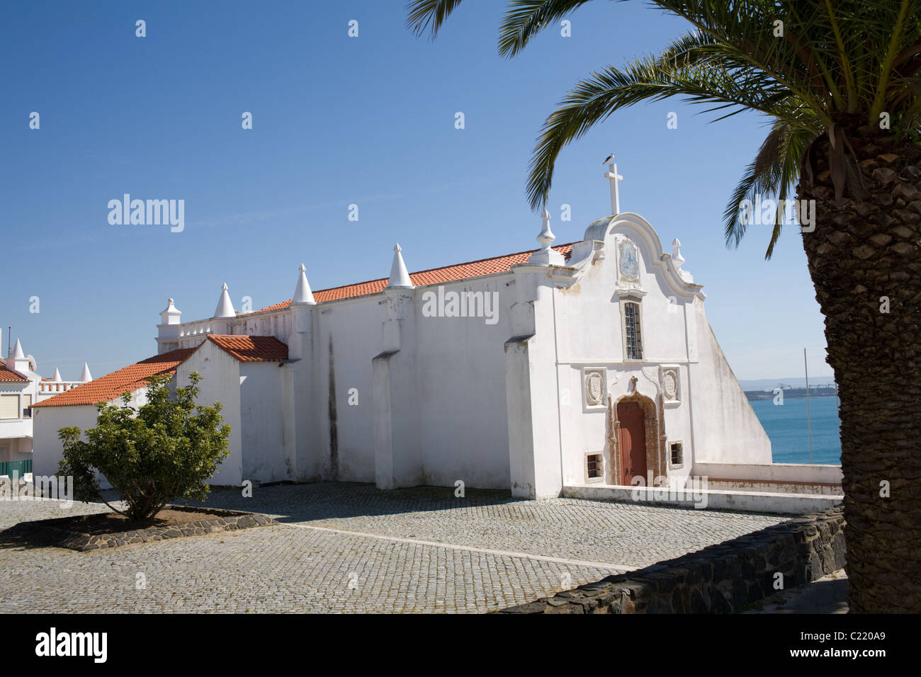 Catholic church built by Vasco da Gama in his home town of Sines, Portugal, Alentejo Region Stock Photo