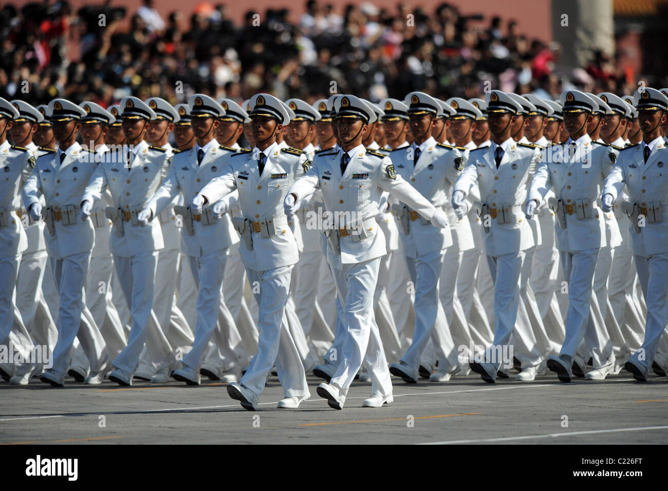 The Naval Cadets of the Chinese People`s Liberation Army march past ...