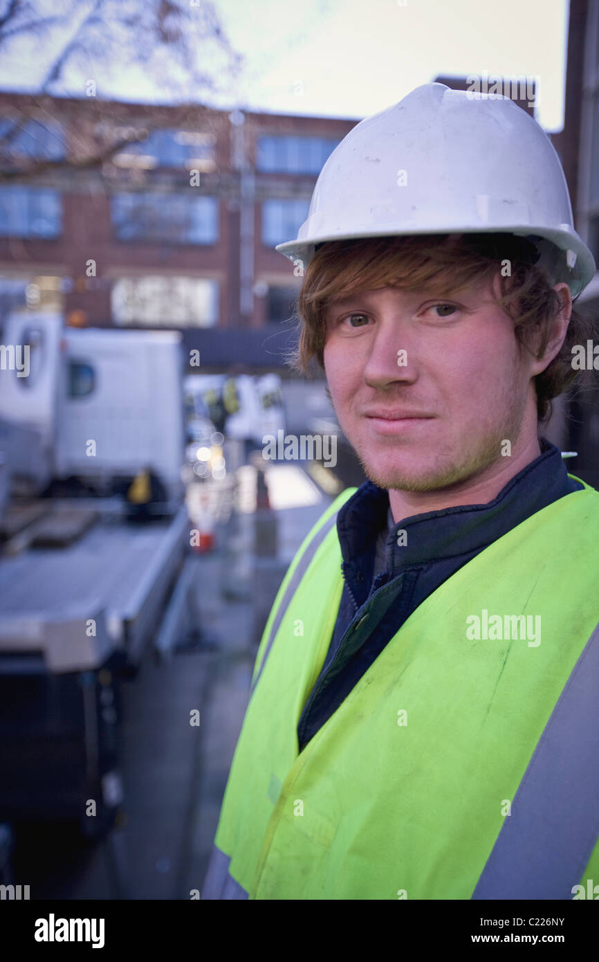 A portrait of a builder Stock Photo Alamy