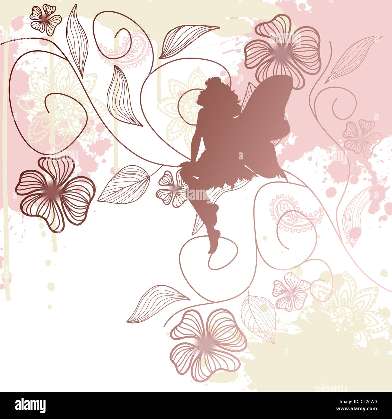 Delicate fairy shape with flowers Stock Photo