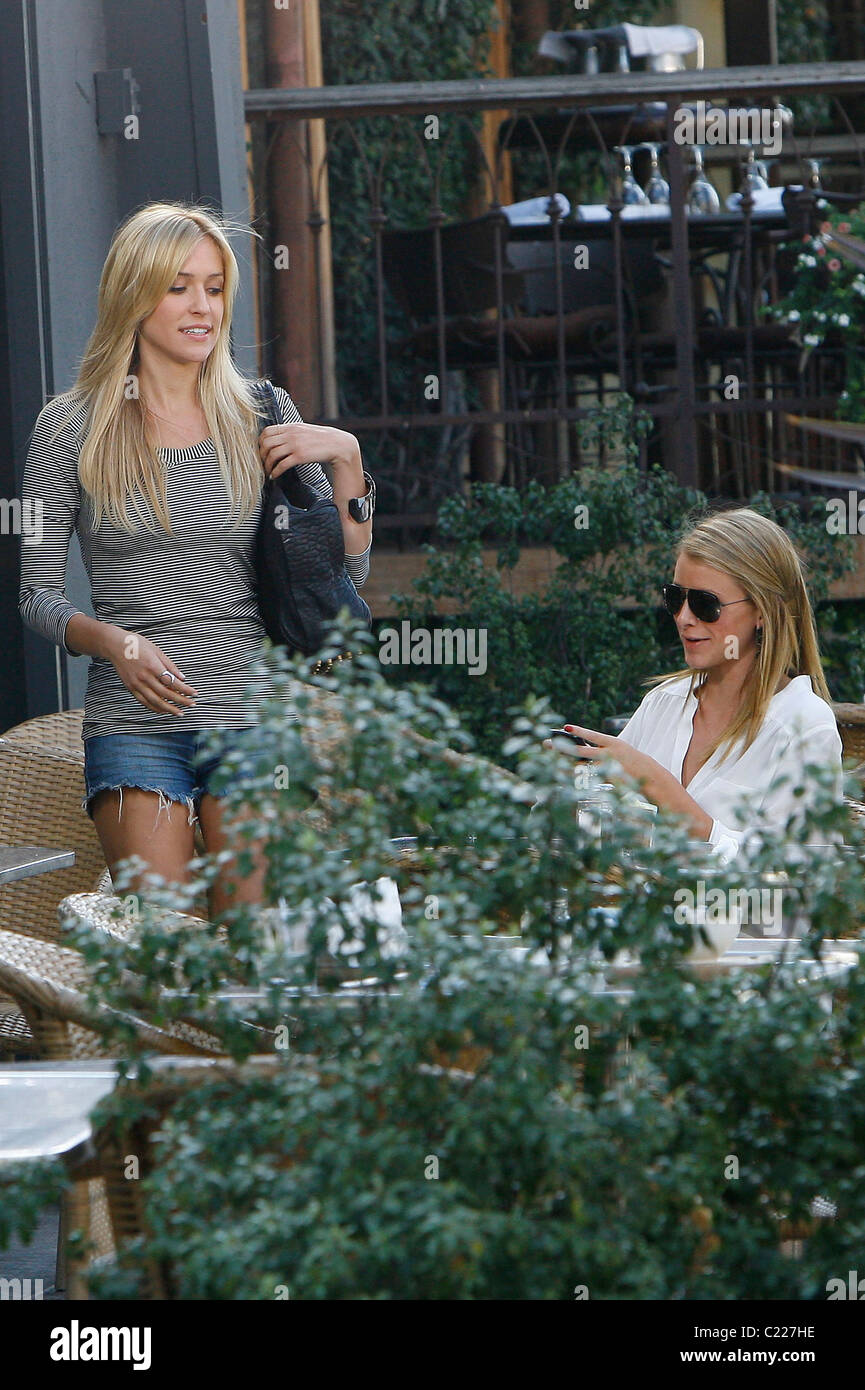 Kristin Cavallari and Lo Bosworth filming on the set of 'The Hills' in ...