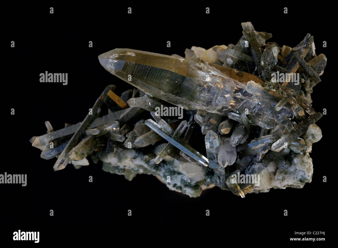 Quartz with Chlorite Inclusion (SiO2 silicon dioxide) Ganesh