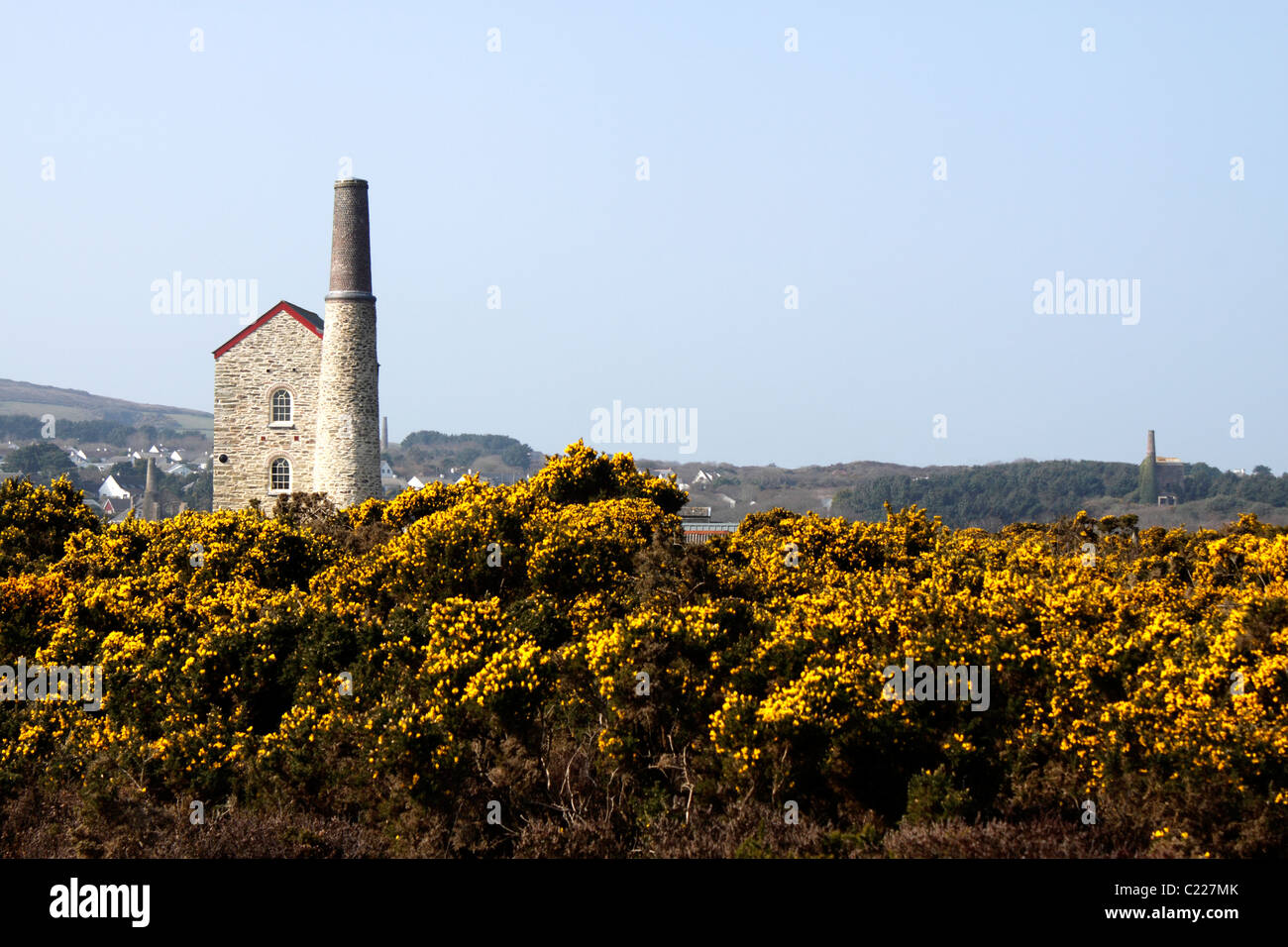 THE TIN MINES OF WHEAL KITTY ON GOONLAZE DOWNS. St AGNES CORNWALL UK. Stock Photo