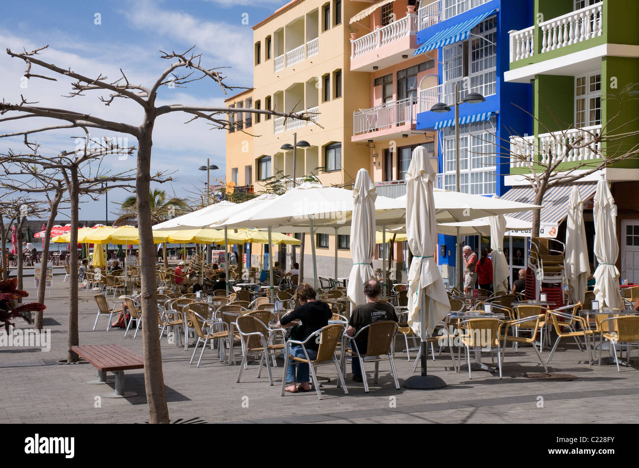 Street Cafe in Puerto de Tazacorte La Palma Canary Islands Stock Photo