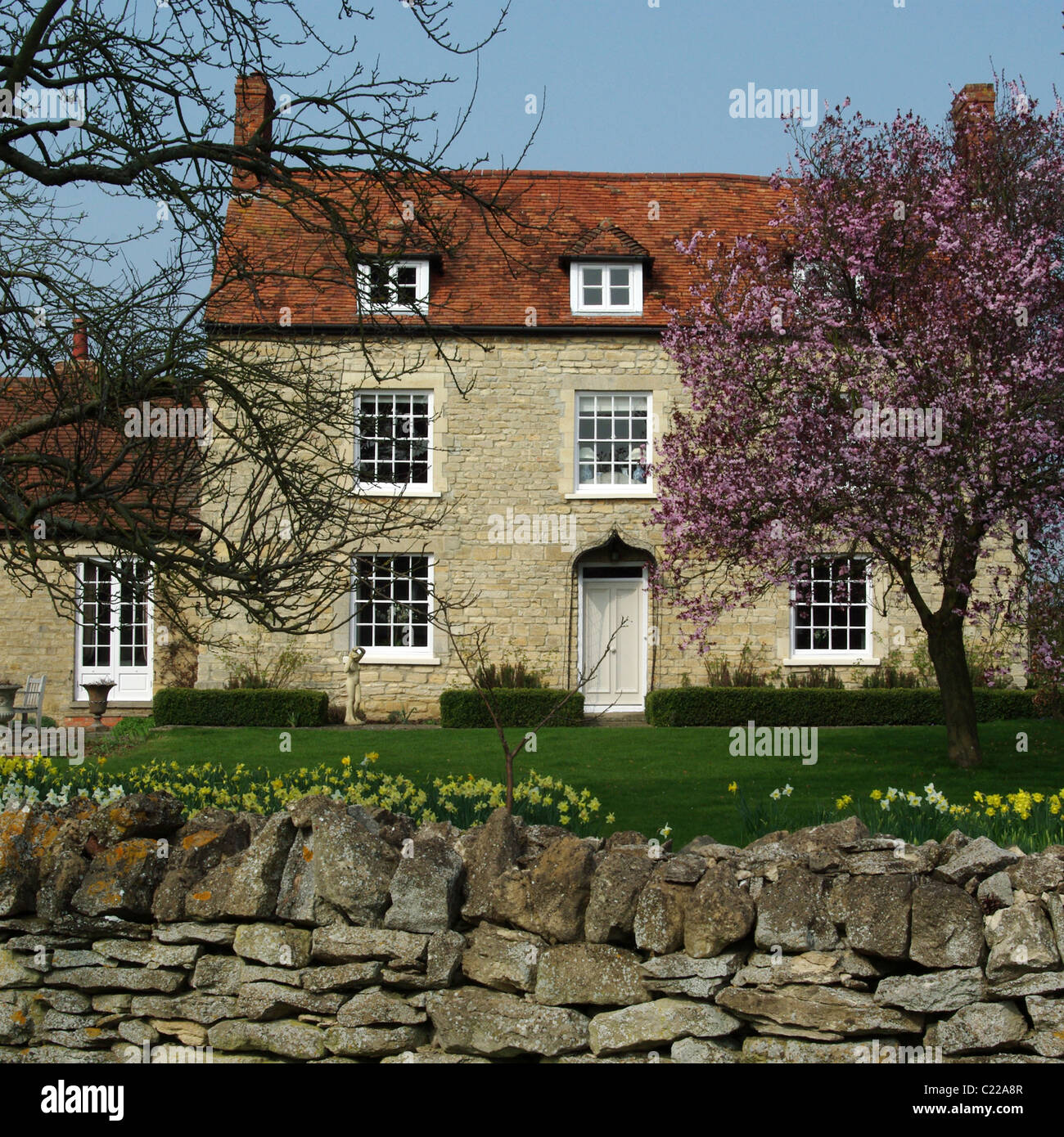 Farmhouse in the village of Sherington, Bedfordshire, UK Stock Photo