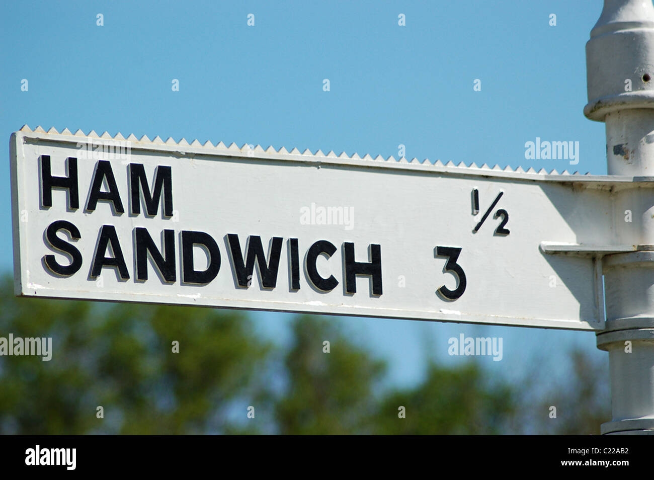 Funny Road Signs Ham Sandwich Credit Stock Photo Alamy