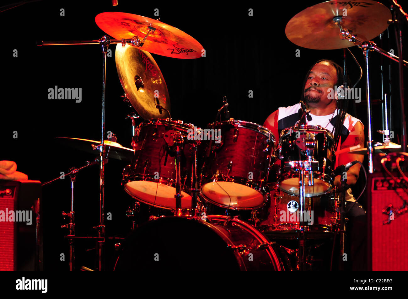 Drummer Lancelot Hall of the band Inner Circle The 9th Annual Footy's