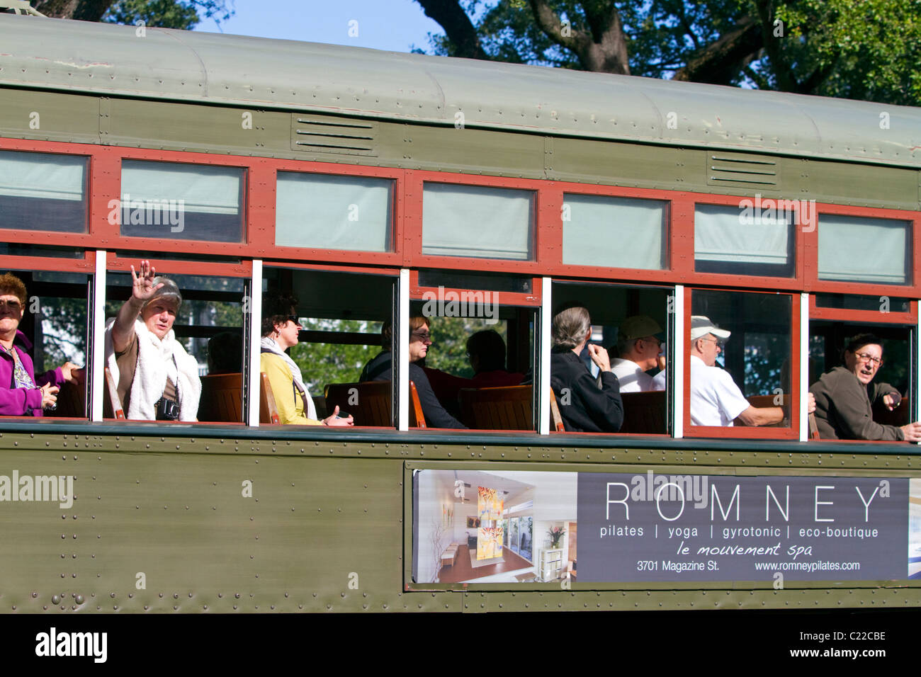 Passengers on the St. Charles Streetcar Line in the Garden District of