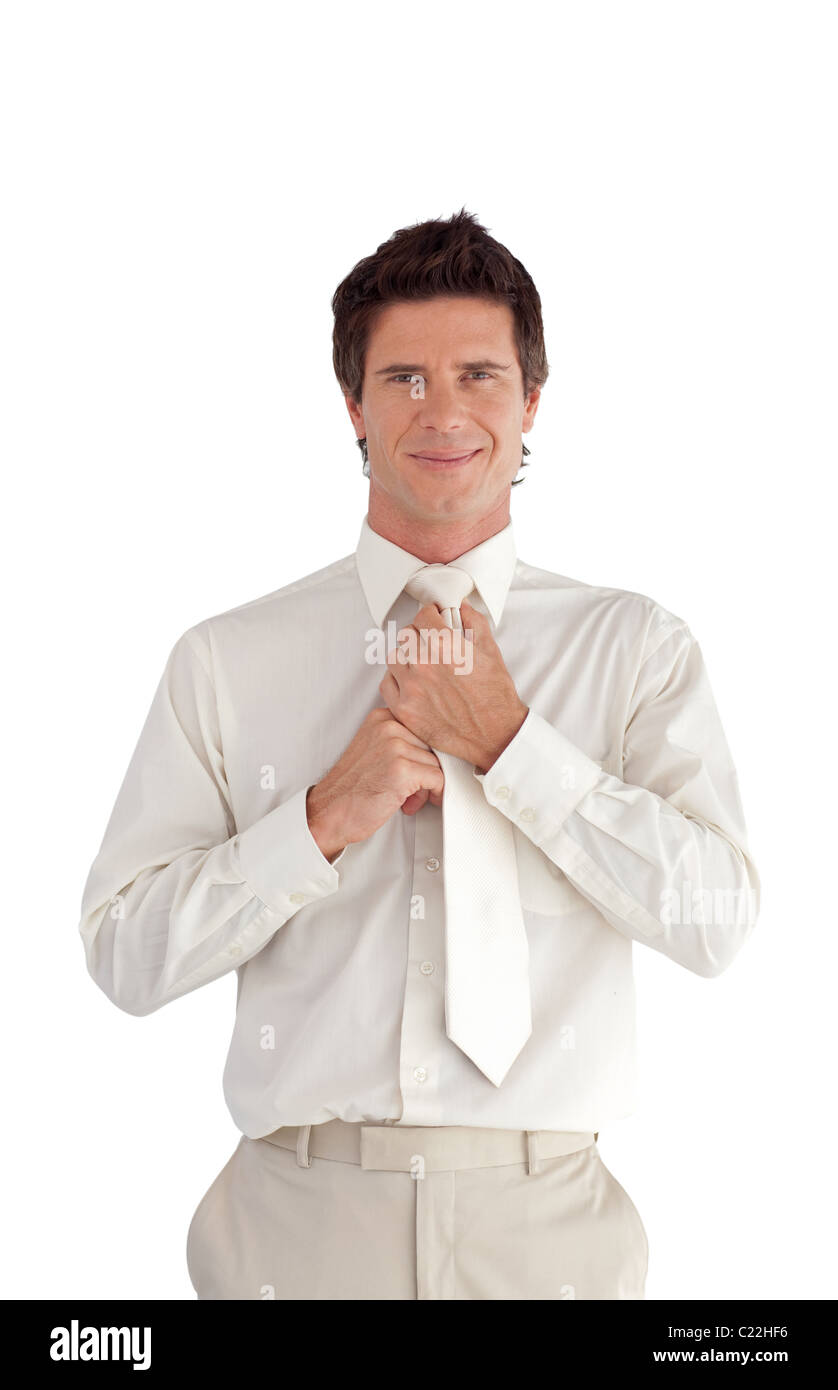 Well-dressed smiling businessman looking at the camera Stock Photo - Alamy