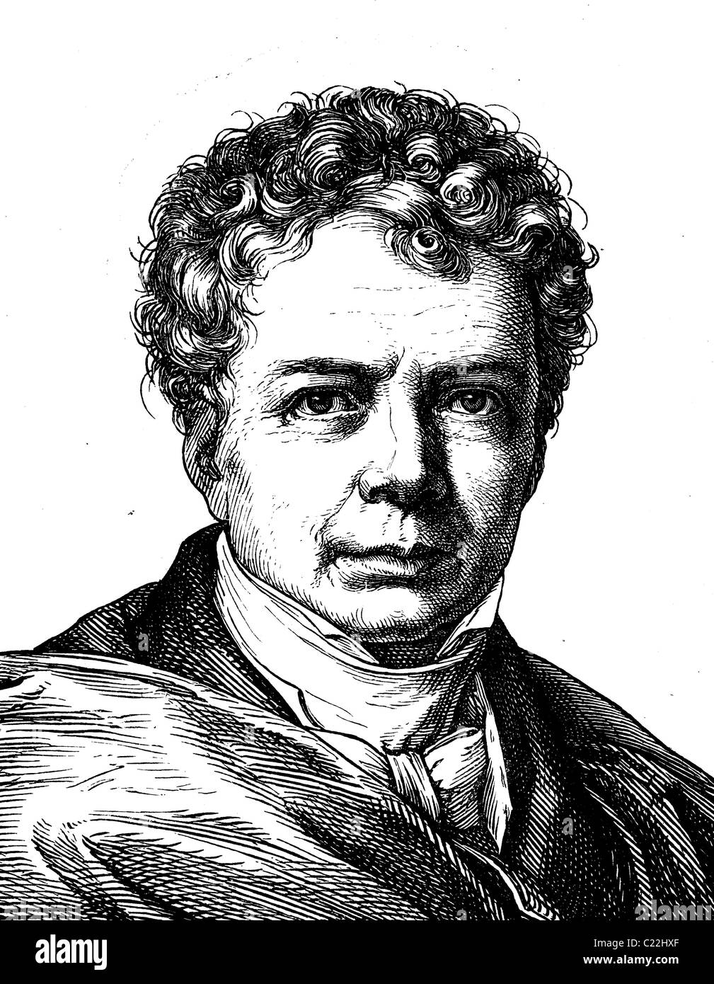 Friedrich Wilhelm Joseph von Schelling, 1775 - 1854, philosopher, portrait, historical illustration, 1880 Stock Photo