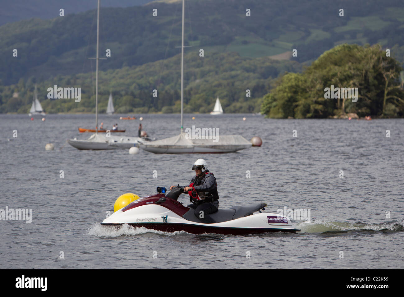 Lake District National Park Lake Patrol Ranger on a Yamaha AC6584