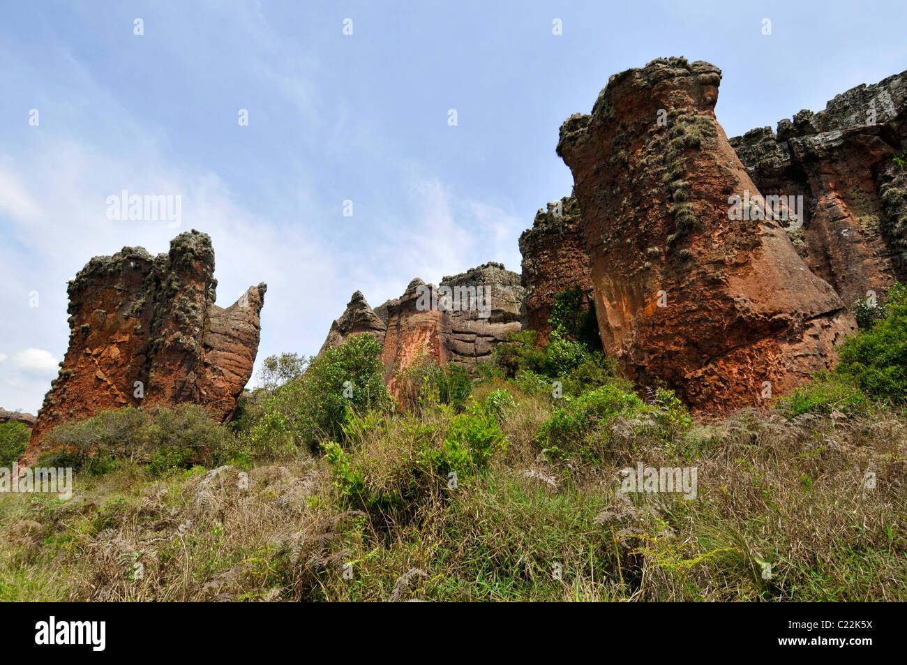 Intriguing sandstone formations, Vila Velha State Park, Ponta Grossa, Paraná, Brazil Stock Photo