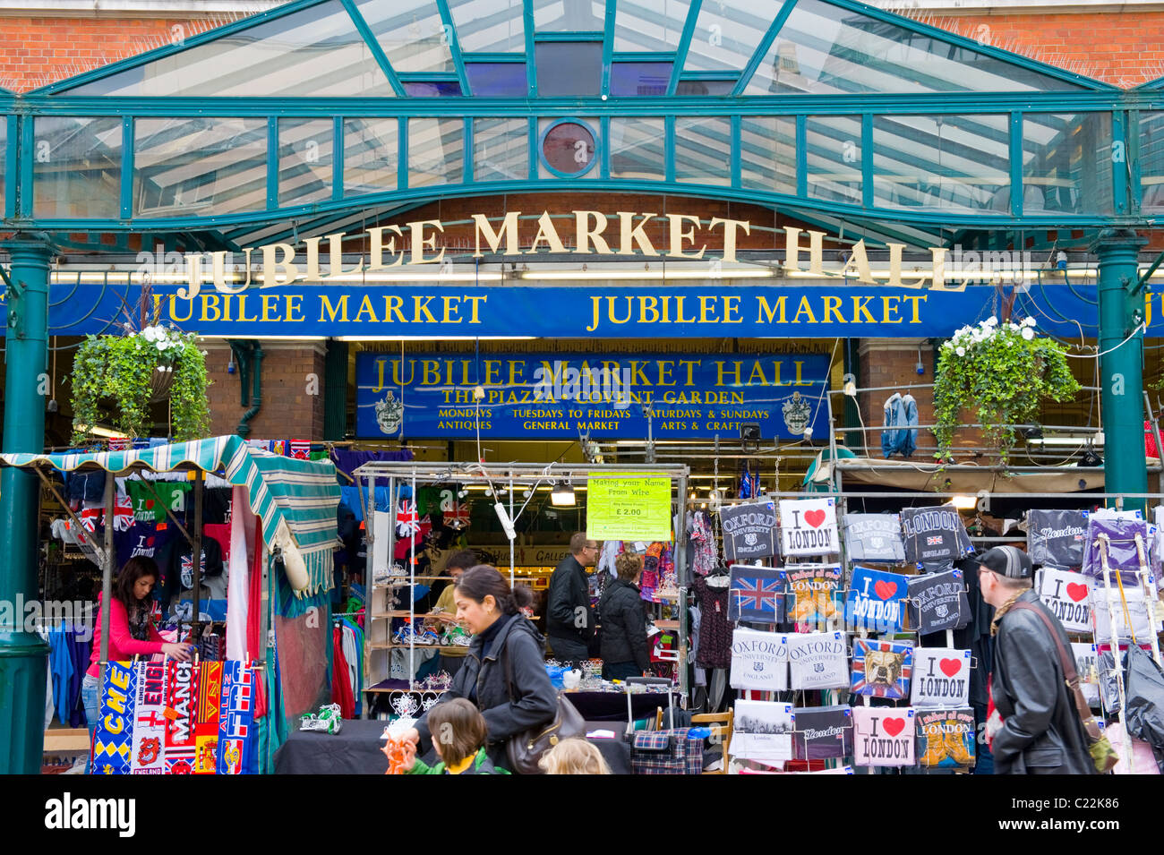 London , Covent Garden , Jubilee Market Hall with tourist shops or