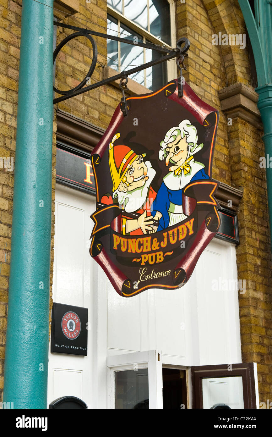 London Covent Garden Punch & Judy pub or bar hanging sign , marking