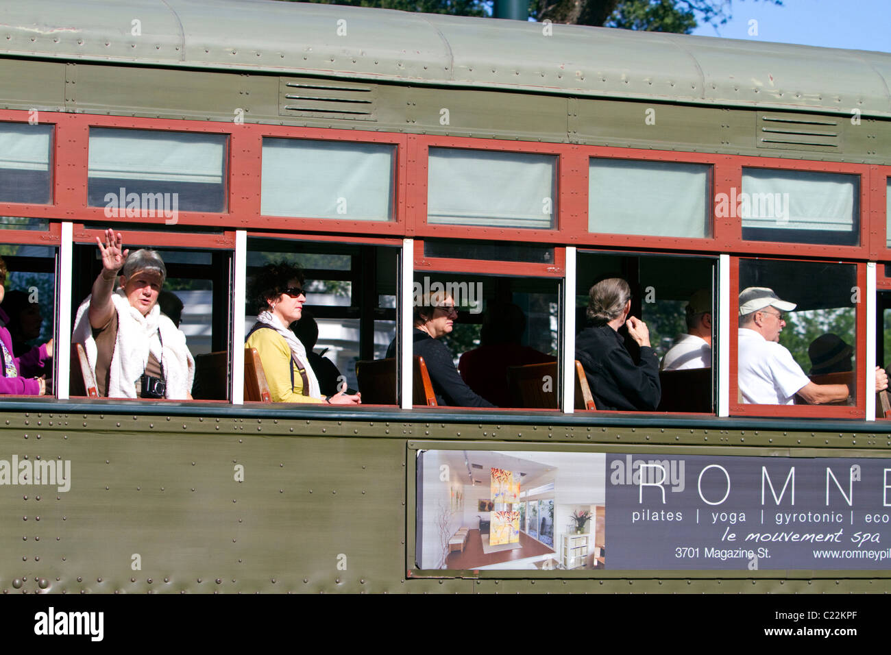 Passengers on the St. Charles Streetcar Line in the Garden District of