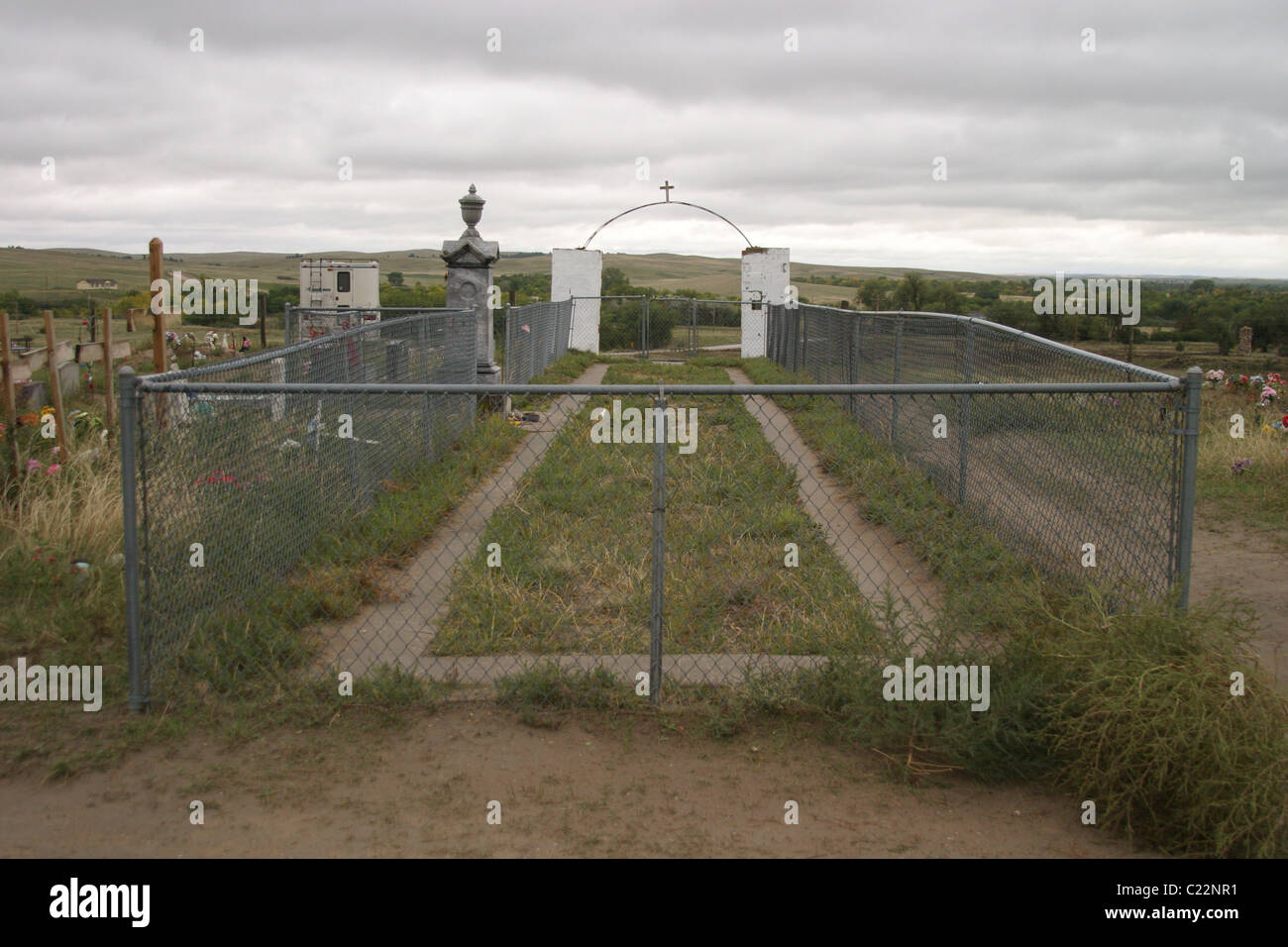 Mass grave at the Wounded Knee Memorial in South Dakota Stock Photo Alamy
